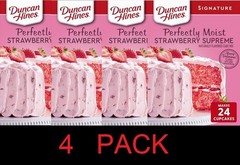 Duncan Hines Perfectly Moist STRAWBERRY SUPREME Cake Mix 15.25 oz Box – 4 PACK