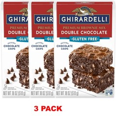 Ghirardelli PREMIUM DOUBLE CHOCOLATE Chips Brownie Mix 18 oz Box – 3 PACK