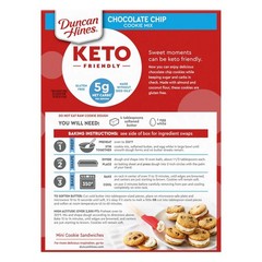 Duncan Hines KETO FRIENDLY Chocolate Chip Cookie Baking Mix 8.8 Oz Box – 2 PACK