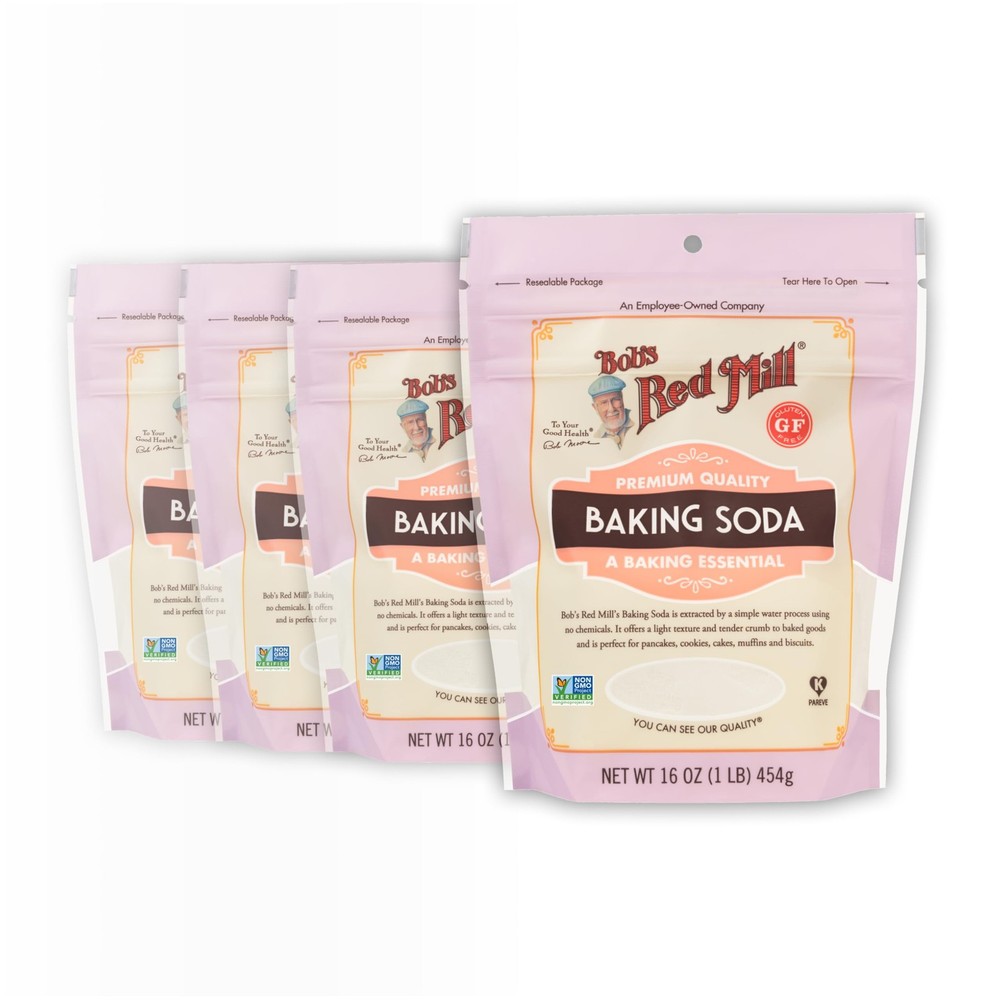 Bob’s Red Mill Baking Soda, 16oz (Pack of 4) – Non GMO, 16 Ounce