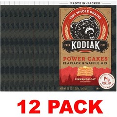 KODIAK Protein Power Cakes CINNAMON OAT Flapjack & Waffle Mix 20 oz Box – 12 PK