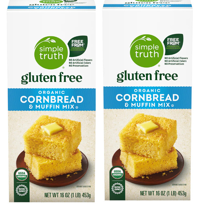 Gluten Free Organic Cornbread and Muffin Mix (2 Boxes, 16 oz. Each Box)