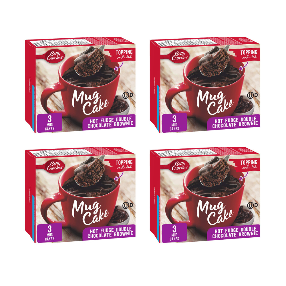 Betty Crocker Mug Cake Hot Fudge Double Chocolate Brownie 294g Mix (4 Packs)