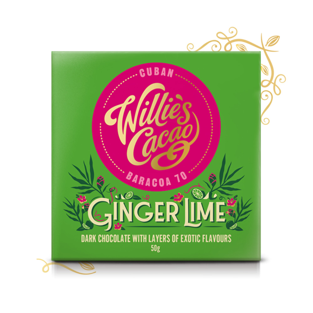 Willie’s Cacao 70% Dark Chocolate Bar with Ginger Lime