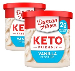 Duncan Hines Keto Friendly Vanilla Holiday Cookie Decorating 2g Carb 11oz 2 Tubs