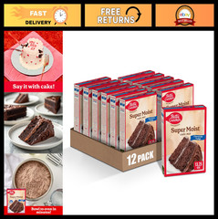 Super Moist Chocolate Fudge Cake Mix – 13.25 oz, Pack of 12, Baking Essentials