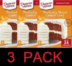 Duncan Hines Perfectly Moist CARROT CAKE baking Mix 15.25 oz Box – 3 PACK
