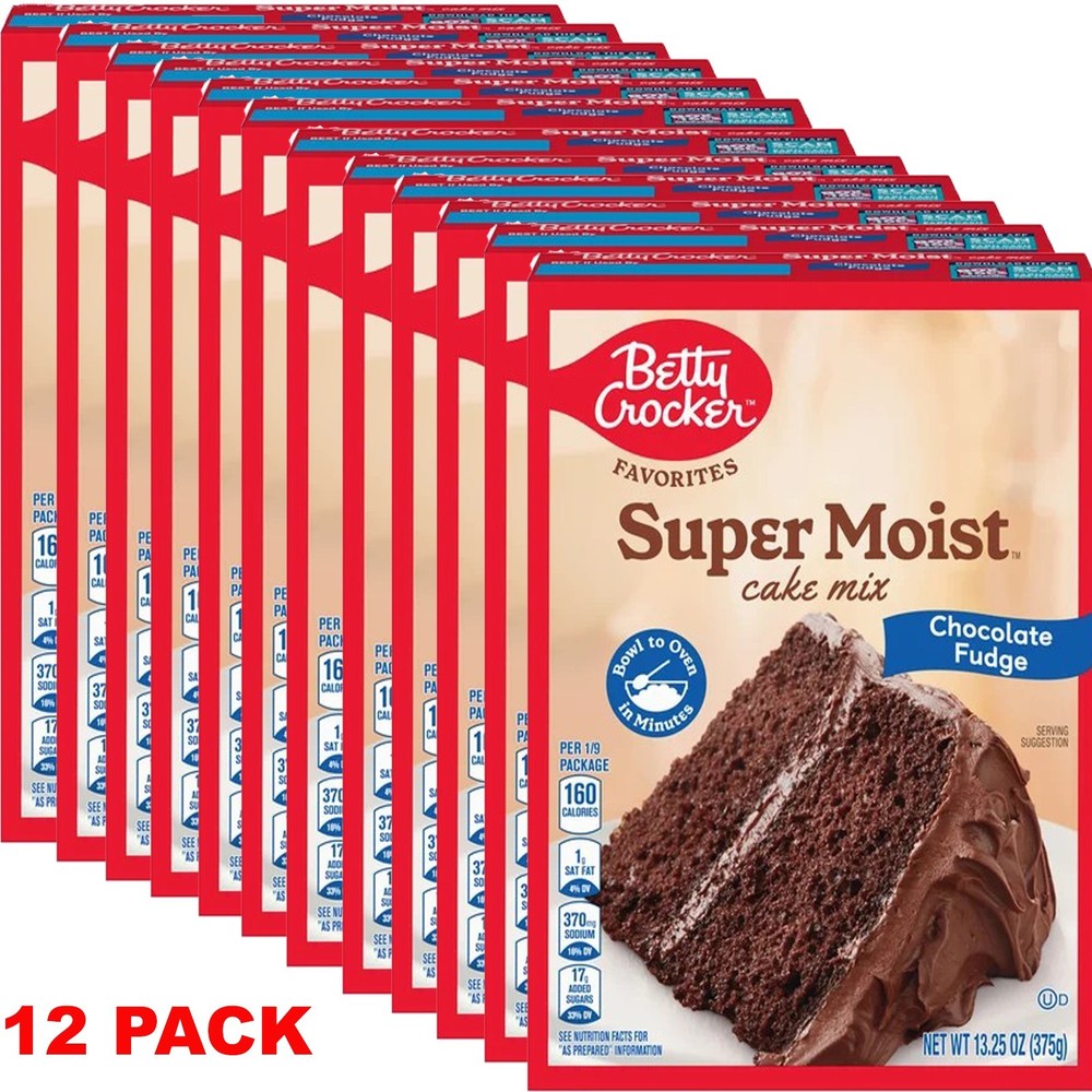 Betty Crocker Favorites Super Moist Cake Mix Chocolate Fudge 13.25 oz – 12 PACK