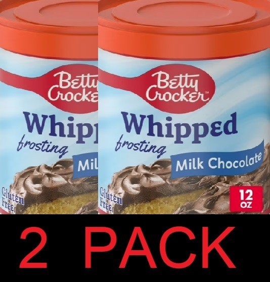 Betty Crocker MILK CHOCOLATE Whipped Cake Frosting 12 oz tub – 2 PACK