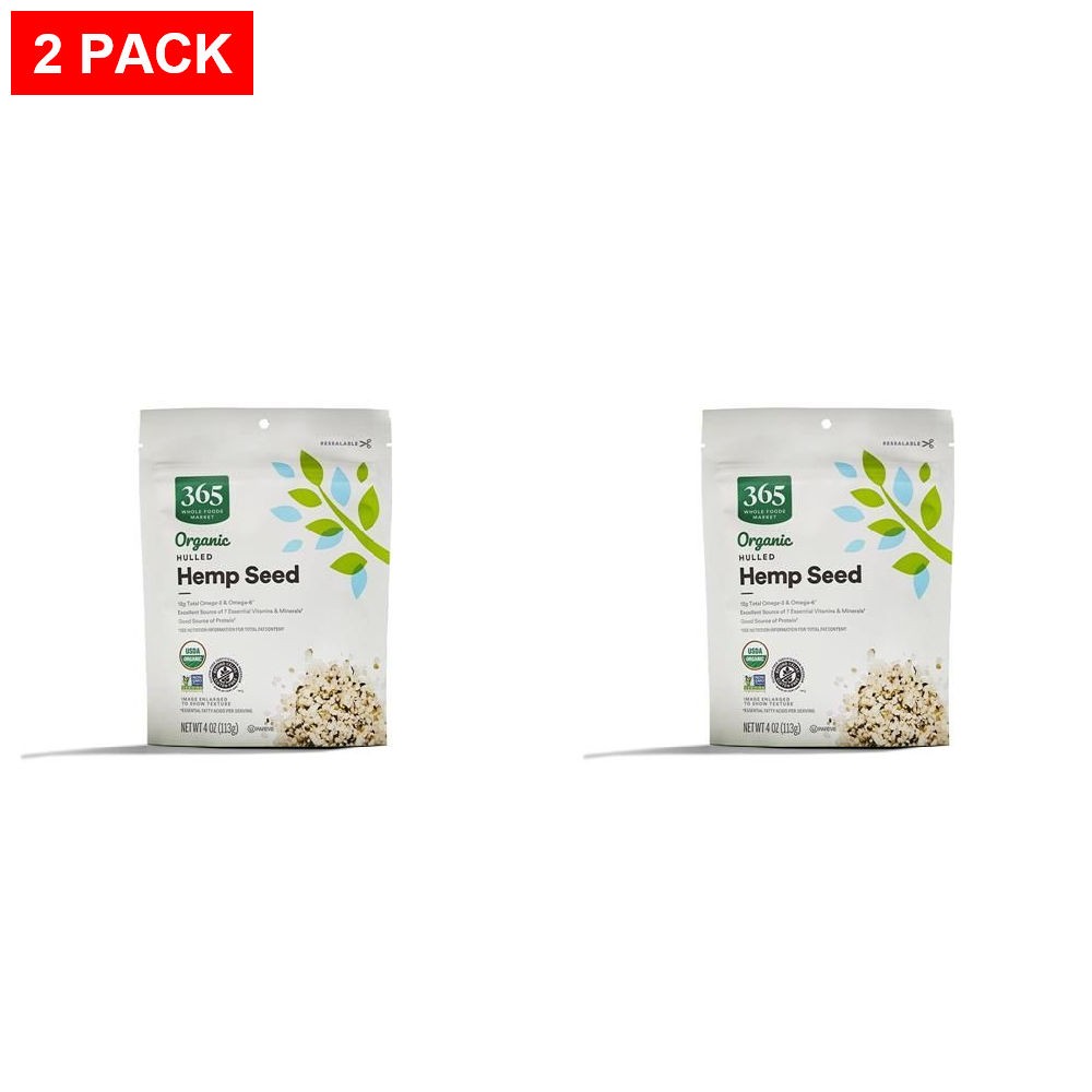 Whole Foods Market, Organic Hemp Seed, 4 Ounce – Pack Of 2