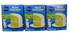Pillsbury Moist Supreme PISTACHIO Cake Mix Lot of 3 Boxes 15.25oz HTF New