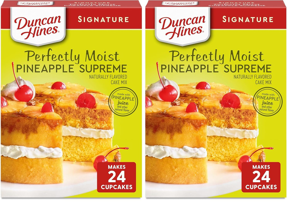 Pineapple Supreme Cake Mix 15.25 oz Perfectly Moist & Easy Baking Mix 2 Pack