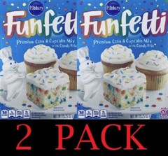 2x Pillsbury Premium CAKE & CUPCAKE With Candy Bits Baking Mix 15.25 oz – 2 PACK