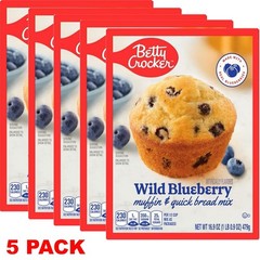 BETTY CROCKER Wild Blueberry Muffin and Quick Bread Mix 16.9 Oz Box – 5 PACK