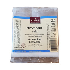 Edora Hirschhornsalz Ammonium Carbonate Baking Cookie Leavening Agent, 0.7 oz