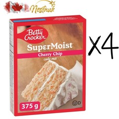 Betty Crocker Cherry Chip Cake Mix 375g x4 | Super Moist | Canada Stock Fresh