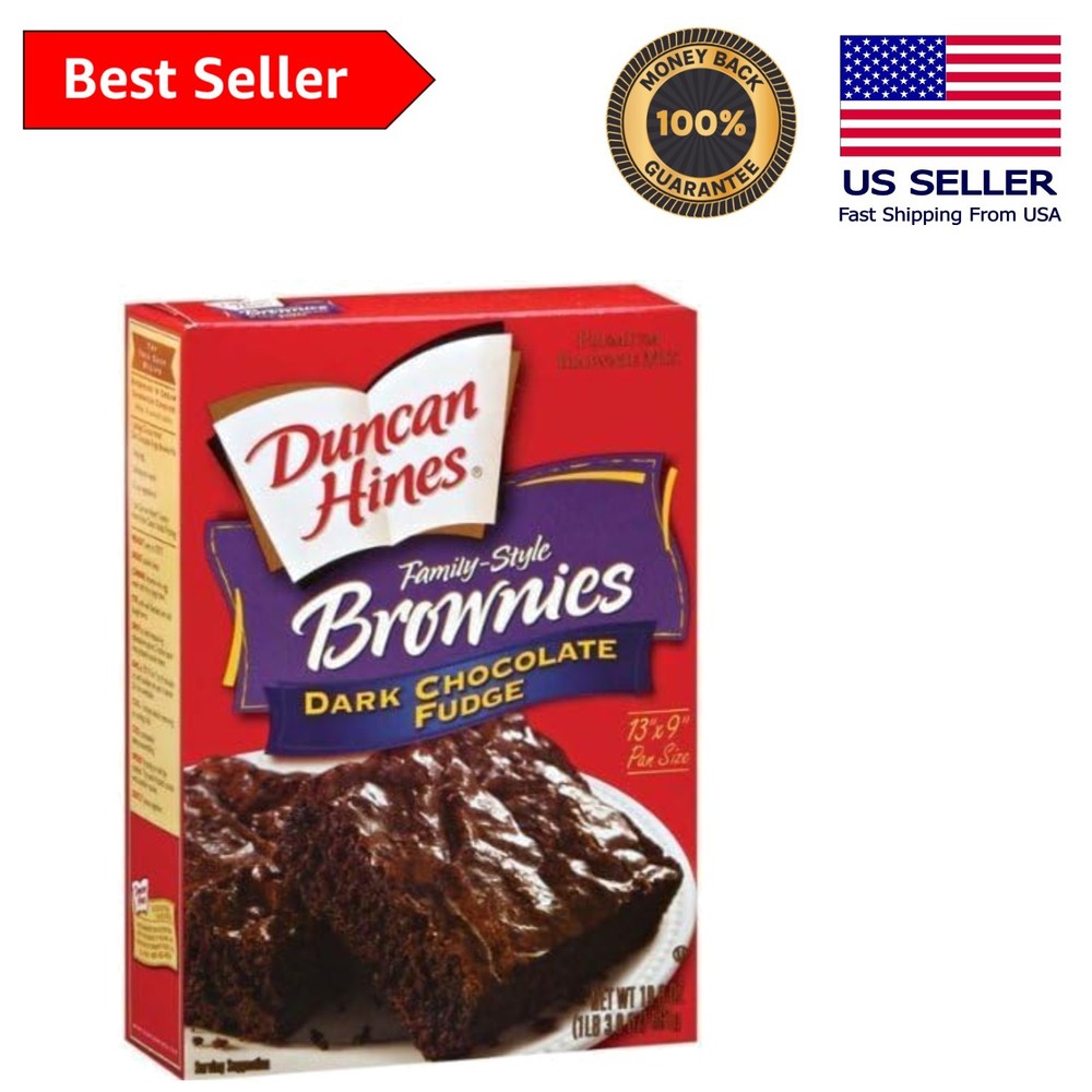Duncan Hines Dark Chocolate Brownie Mix – Rich, Chewy Fudge Delight – 2 Boxes