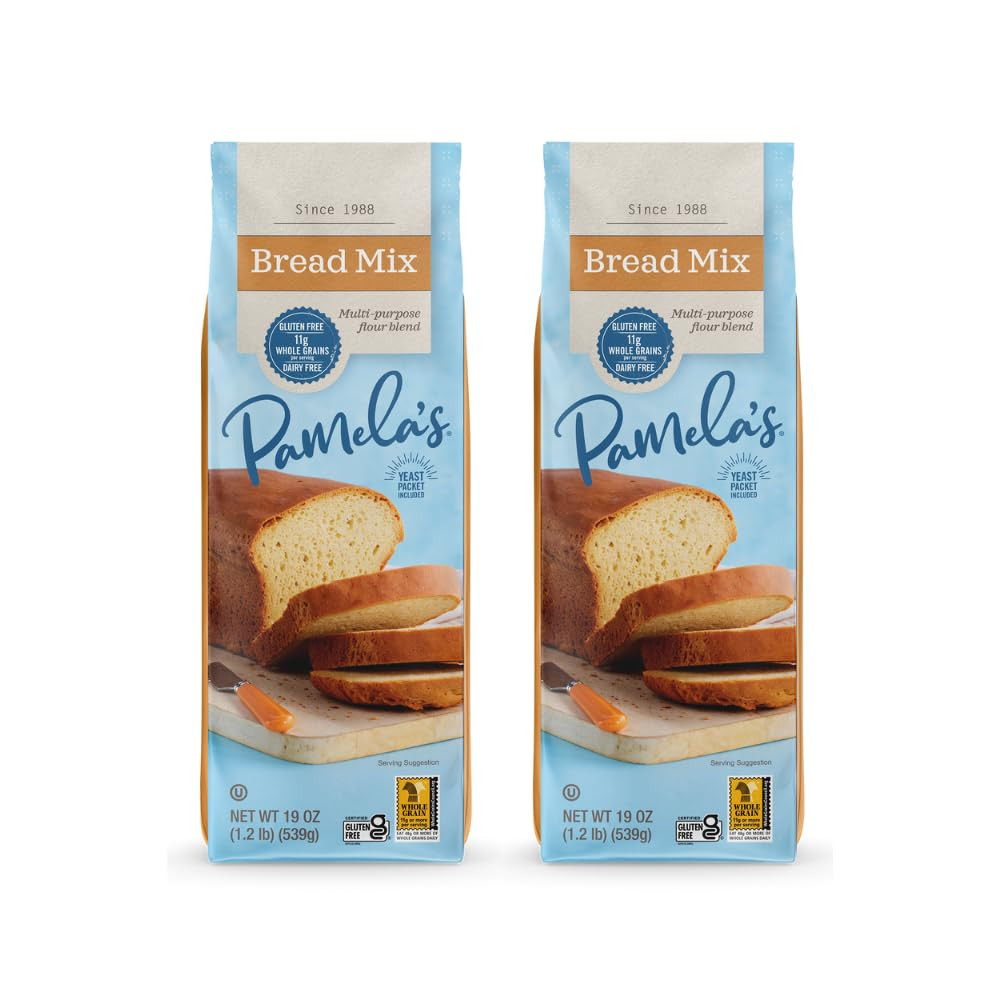 Pamela’s Wheat-Free Gluten-Free and Non-Dairy, Amazing Bread Mix, 19oz (2 Pack)
