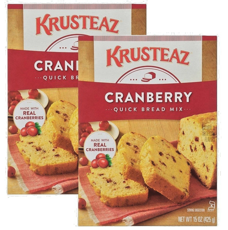 Krusteaz Cranberry Orange QUICK BREAD MIX Real Zest 18.6 Oz. 2 Boxes