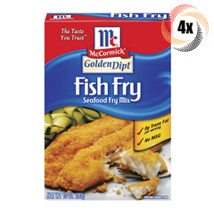4x Boxes McCormick GoldenDipt Fish Fry Seafood Fry Mix | 10oz | No MSG