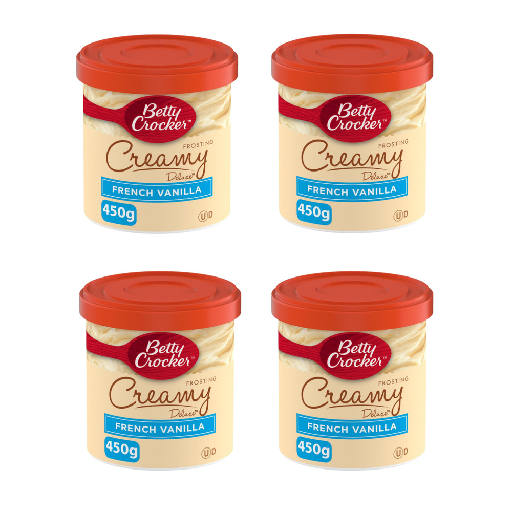 Betty Crocker Creamy Deluxe Frosting French Vanilla Gluten Free 450g (4 Packs)
