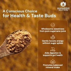 Maharishi Ayurveda Organic Jaggery Powder Pure Sugarcane Gur 500g