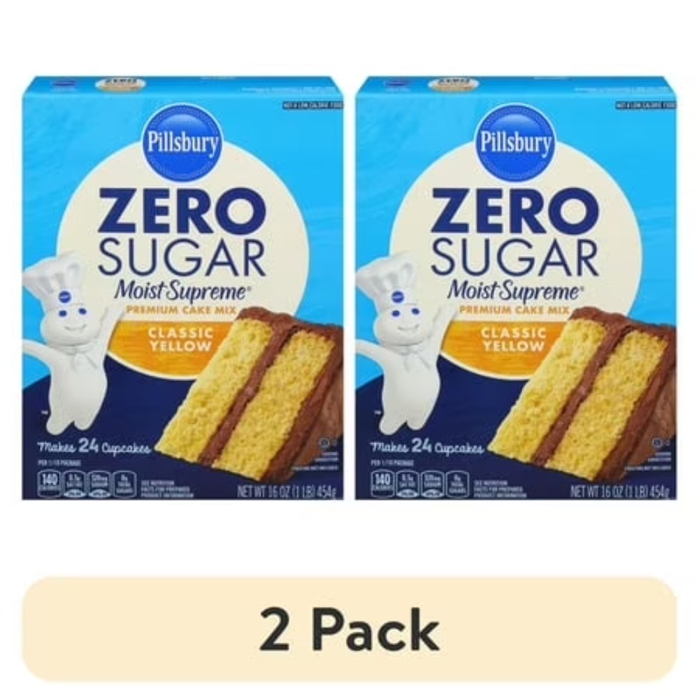 Zero Sugar Moist Yellow Premium Cake Mix 16 oz Two Pack
