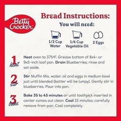 Betty Crocker Wild Blueberry Muffin and Quick Bread Mix, 16.9 oz.