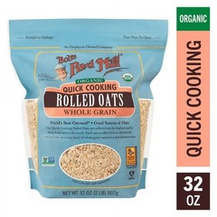 Organic Quick Cooking Rolled Oats 32oz Non-GMO Whole Grain Breakfast 4 Pack New
