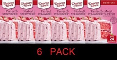 Duncan Hines Perfectly Moist STRAWBERRY SUPREME Cake Mix 15.25 oz Box – 6 PACK