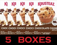 Krusteaz Chocolate Chunk Muffin Mix Real Chocolate Chunks 18.25 oz Box – 5 PACK