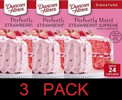 Duncan Hines Perfectly Moist STRAWBERRY SUPREME Cake Mix 15.25 oz Box – 3 PACK