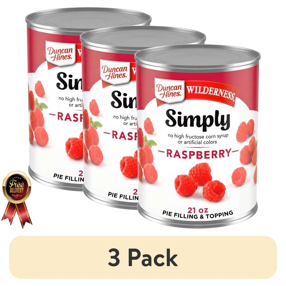 (3 Pack) Wilderness Raspberry Pie Filling and Topping, 21 Oz.
