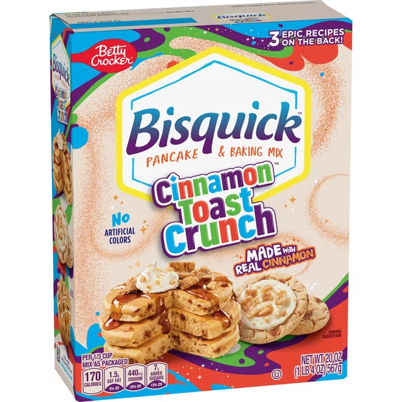 Betty Crocker Bisquick Pancake and Baking Mix, Cinnamon Toast Crunch, 20 oz