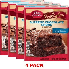 Betty Crocker Delights Supreme Chocolate Chunk Brownie Mix 18 oz Box – 4 PACK
