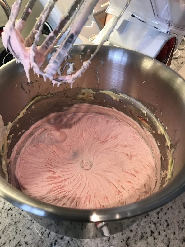 Pink fondant icing