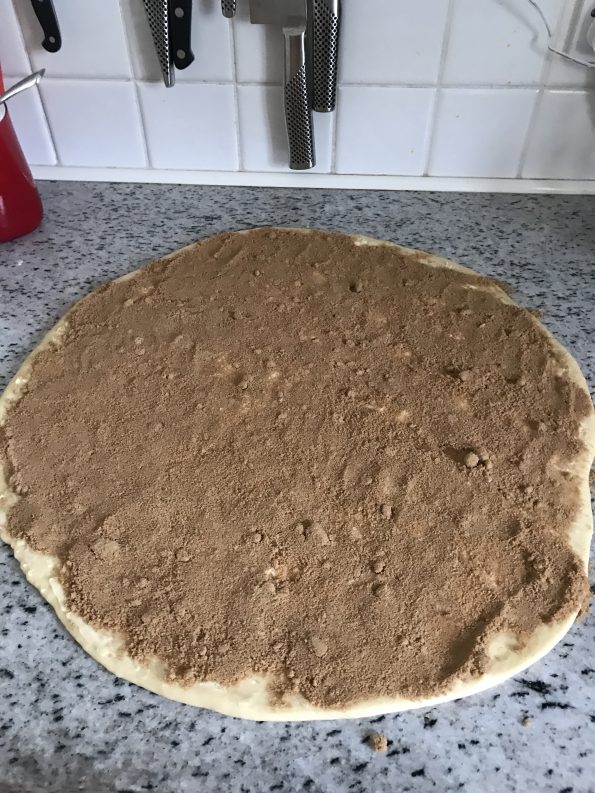 Cinnamon covered dough
